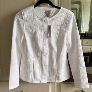 Chico's White Textured Jacket